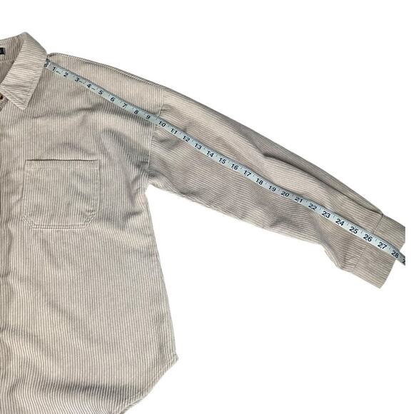 MIHOLL Corduroy Cream Color Oversized Shirt Shacket Women's Medium Button Down - Picture 5 of 11